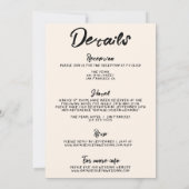 Handgeschreven Fun Modern alles in één bruiloft Kaart (Achterkant)