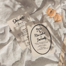 Handgeschreven Fun Modern alles in één bruiloft Kaart