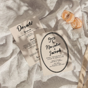 Handgeschreven  Fun Modern alles in één bruiloft Kaart