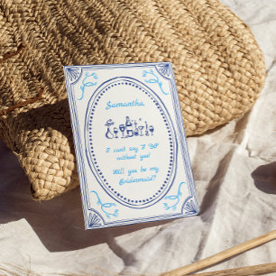 Handgeschreven funky grillige bruidsmeisje voorste kaart