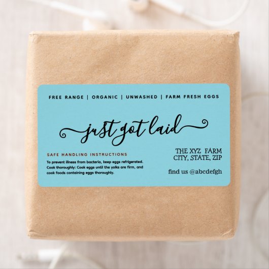 Handgeschreven Funny Chicken Egg Carton Label (Insitu)