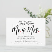Handgeschreven Future Mr & Mrs Engagement Party Kaart (Staand voorkant)
