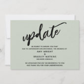 Handgeschreven geannuleerde bruiloft update in Sag Kaart (Voorkant)