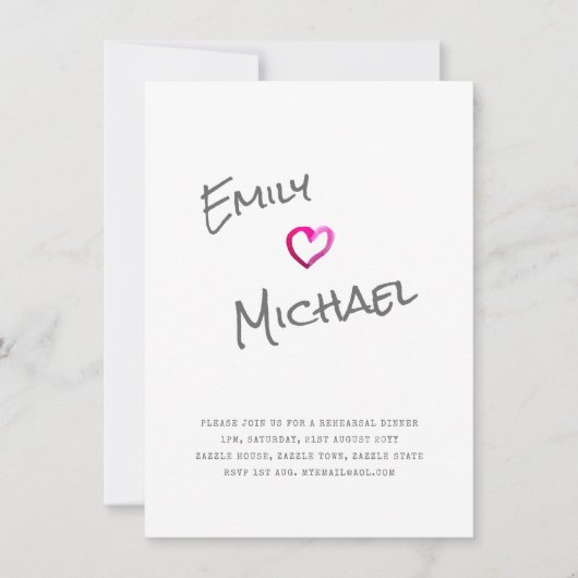 Handgeschreven Gedrukt FOTO Uitnodigingen Koppels (Voorkant)