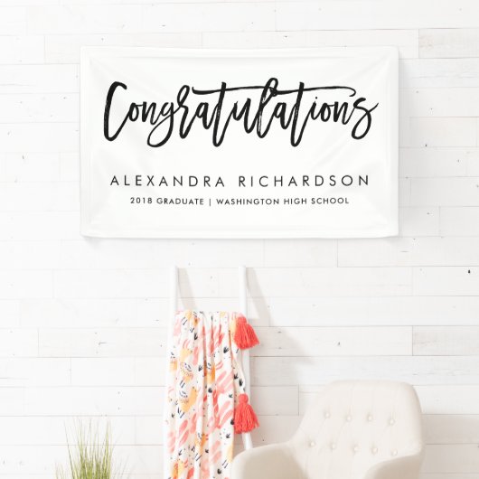 Handgeschreven Gefeliciteerd | Afstuderen | Spandoek (Insitu)