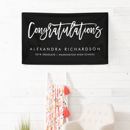 Handgeschreven Gefeliciteerd | Afstuderen | Spandoek (Insitu)