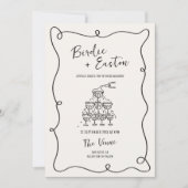 Handgeschreven geïllustreerde Champagne Tower brui Kaart (Voorkant)