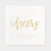 Handgeschreven gejuich gepersonaliseerd folie servetten (Voorkant)