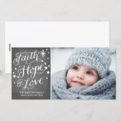 Handgeschreven Geloof Hoop Liefde Religieuze Kerst Feestdagenkaart (Voorkant / Achterkant)