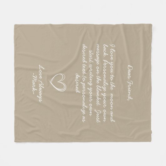 Handgeschreven gepersonaliseerd bericht Vrienden F Fleece Deken (Voorkant (Horizontaal))