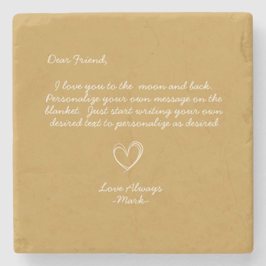 Handgeschreven gepersonaliseerd bericht Vrienden F Stenen Onderzetter (Voorkant)