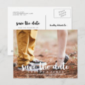 Handgeschreven gepersonaliseerde foto Sla de datum Aankondigingskaart (Voorkant / Achterkant)