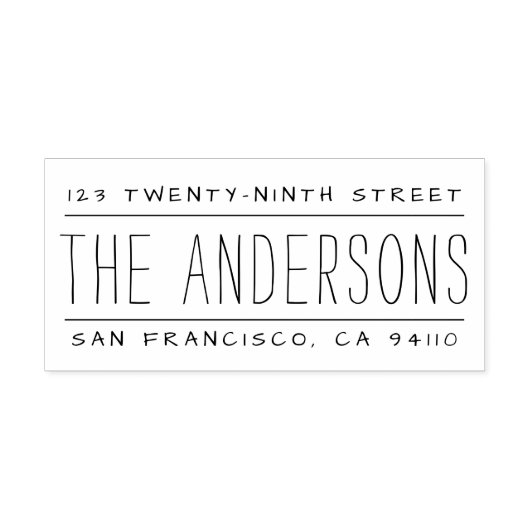 Handgeschreven Gesplitste adreszelfinkerend rendem Zelfinktende Stempel (Design)