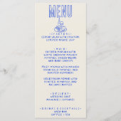 Handgeschreven getekend blauw retro eigenzinnige l menu (Voorkant)