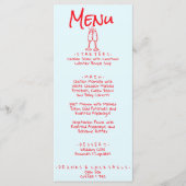 Handgeschreven getekend blauw rood retro eigenzinn menu (Voorkant)