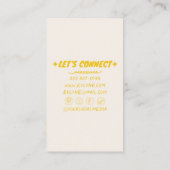 Handgeschreven getekend geel vet Retro Bloemen Uni Visitekaartje (Achterkant)