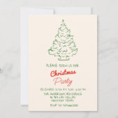 Handgeschreven getekend rood groen kerstboomfeest kaart (Voorkant)