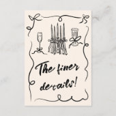  handgeschreven getekende moderne trouwdetails informatiekaartje (Achterkant)