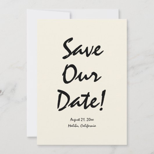 Handgeschreven getekende retro Lijst eigenzinnige Save The Date (Voorkant)