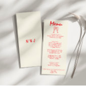 Handgeschreven getekende rode retro eigenzinnige u menu