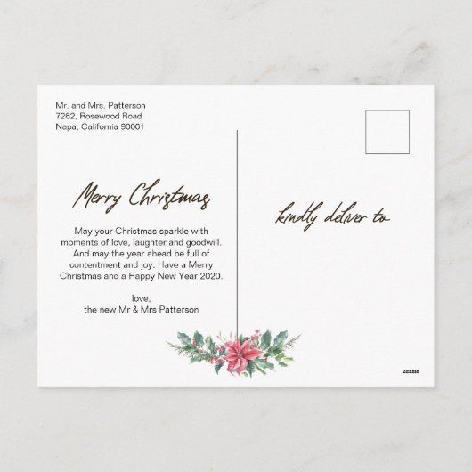 Handgeschreven Getrouwd en Vrolijk Nieuwhuwelijk F Feestdagenkaart (Achterkant)