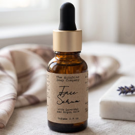 Handgeschreven Getypte Look Kraft Drupper Fles Lab Etiket