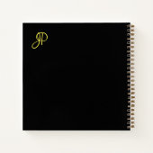Handgeschreven Gold Monogram Initiaal Sjabloon leg Notitieboek (Achterkant)