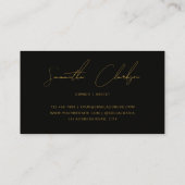 Handgeschreven Gold Script minimalist zwart Visitekaartje (Achterkant)