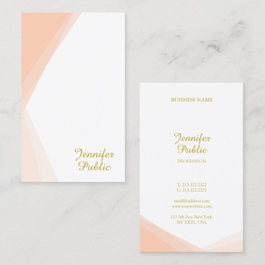 Handgeschreven Gold Script Name Sjabloon Professio Visitekaartje (Voorkant / Achterkant)