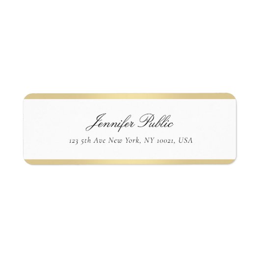 Handgeschreven Gold White - moderne, eenvoudige Sj Etiket (Voorkant)