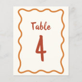 Handgeschreven golvende rand 70s Trouwtafel nummer (Voorkant)