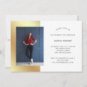 handgeschreven goud | Klasse van 2018 Foto Afstude Kaart (Achterkant)