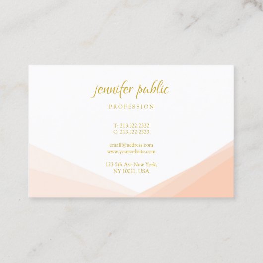 Handgeschreven Gouden Script Naam Professioneel El Visitekaartje (Achterkant)