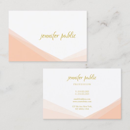 Handgeschreven Gouden Script Naam Professioneel El Visitekaartje (Voorkant / Achterkant)