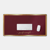 Handgeschreven Gouden Script Naam Stijlvol Modern Bureaumat (Keyboard & Muis)