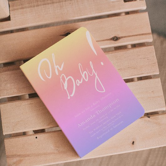 Handgeschreven gradiënt Genderneutraal Baby shower Kaart