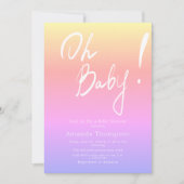 Handgeschreven gradiënt Genderneutraal Baby shower Kaart (Voorkant)