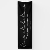 Handgeschreven Graduparty Gefeliciteerd Spandoek (Verticaal)