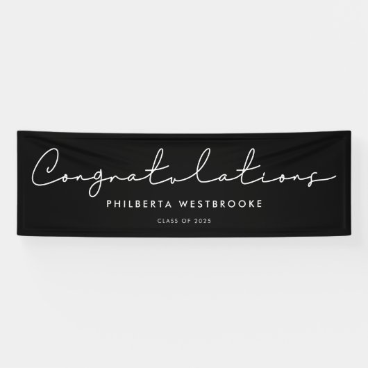 Handgeschreven Graduparty Gefeliciteerd Spandoek (Horizontaal)