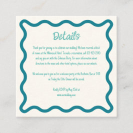 Handgeschreven grillige golvende grens bruiloft de informatiekaartje