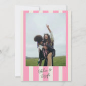 Handgeschreven grillige pastel zomer foto bruiloft kaart (Achterkant)