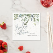 Handgeschreven groen Eucalyptus Baby shower Servet (Insitu)