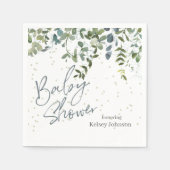 Handgeschreven groen Eucalyptus Baby shower Servet (Voorkant)