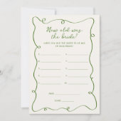 Handgeschreven Groen Hoe oud was de bruid Kaart (Voorkant)