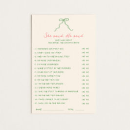 Handgeschreven Groen Roze Ze zei Hij Zei Spel