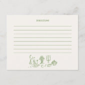 Handgeschreven groen Vrijgezellenfeest recept Informatiekaartje (Achterkant)