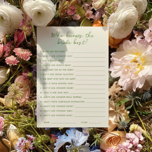 Handgeschreven Groen Wie kent de bruid beste Kaart