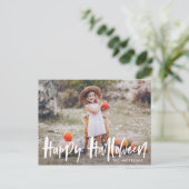 Handgeschreven Halloween | Halloween foto Briefkaart (Staand voorkant)