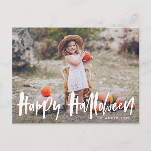 Handgeschreven Halloween | Halloween foto Briefkaart (Voorkant)