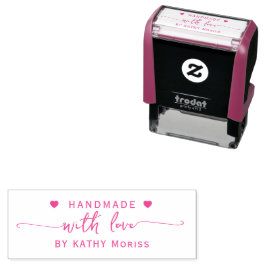 Handgeschreven handgemaakt met liefde zelfinkende zelfinktende stempel